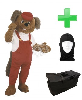 Kostüm Hund 23 + Tasche "Star" + Hygiene Maske (Hochwertig)