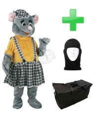 Kostüm Maus 25 + Tasche "Star" + Hygiene Maske (Hochwertig)