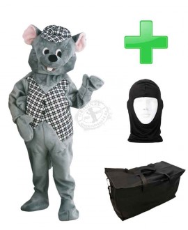 Kostüm Maus 24 + Tasche "Star" + Hygiene Maske (Hochwertig)