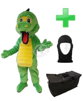 Kostüm Krokodil 5 + Tasche "Star" + Hygiene Maske (Hochwertig)