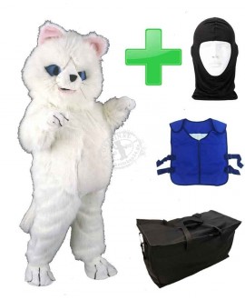 Kostüm Katze 8 + Kühlweste "Blue M24" + Tasche "Star" + Hygiene Maske (Hochwertig)