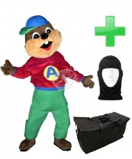 Kostüm Streifenhörnchen 6 + Tasche "Star" + Hygiene Maske (Hochwertig)