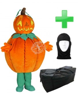 Kostüm Kürbis + Tasche "XL" + Hygiene Maske (Hochwertig)