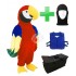 Kostüm Papagei + Kühlweste "Blue M24" + Tasche "Star" + Hygiene Maske (Hochwertig)