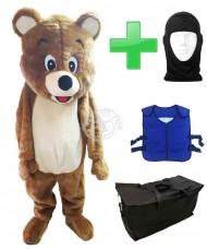 Kostüm Bär 27 + Kühlweste "Blue M24" + Tasche "Star" + Hygiene Maske (Hochwertig)