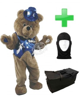 Kostüm Bär 17 + Tasche "Star" + Hygiene Maske (Hochwertig)