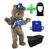 Kostüm Bär 17 + Kühlweste "Blue M24" + Tasche "Star" + Hygiene Maske (Hochwertig)