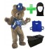 Kostüm Bär 17 + Kühlweste + Tasche Star + Hygiene Maske (Hochwertig)