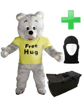 Kostüm Bär 23 + Tasche Star + Hygiene Maske (Hochwertig)