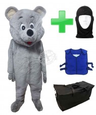 Kostüm Bär 25 + Kühlweste "Blue M24" + Tasche "Star" + Hygiene Maske (Hochwertig)