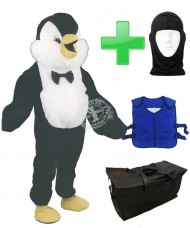 Kostüm Pinguin 6 + Kühlweste "Blue M24" + Tasche "Star" + Hygiene Maske (Hochwertig)