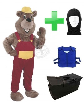 Kostüm Hamster / Biber 8 + Kühlweste "Blue M24" + Tasche "Star" + Hygiene Maske (Hochwertig)