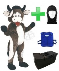 Kostüm Kuh 7 + Kühlweste "Blue M24" + Tasche "Star" + Hygiene Maske (Hochwertig)