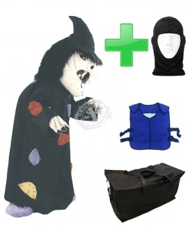Kostüm Hexe 1 + Kühlweste "Blue M24" + Tasche "Star" + Hygiene Maske (Hochwertig)