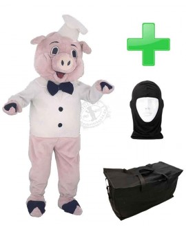 Kostüm Schwein 7 + Tasche "Star" + Hygiene Maske (Hochwertig)