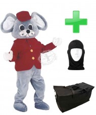 Kostüm Maus 13 + Tasche "Star" + Hygiene Maske (Hochwertig)
