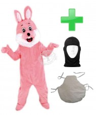 Angebot Oster Hasen Kostüm Rosa + Kissen + Hygiene Maske (Promotion Qualität)