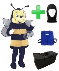 Kostüm Biene 3 + Kühlweste "Blue M24" + Tasche "Star" + Hygiene Maske (Hochwertig)