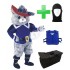 Kostüm Katze 10 + Kühlweste "Blue M24" + Tasche "Star" + Hygiene Maske (Hochwertig)