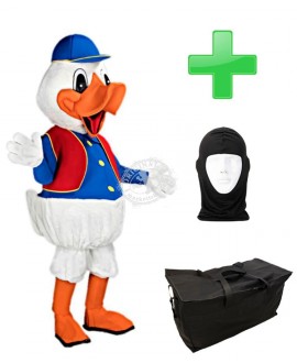 Kostüm Ente 1 + Tasche "Star" + Hygiene Maske (Hochwertig)