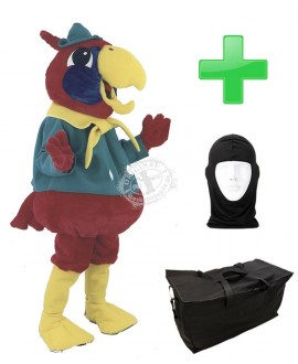 Kostüm Papagei 4 + Tasche "Star" + Hygiene Maske (Hochwertig)