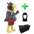 Kostüm Papagei 4 + Tasche "Star" + Hygiene Maske (Hochwertig)