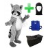 Kostüm Waschbär 5 + Kühlweste "Blue M24" + Tasche "Star" + Hygiene Maske (Hochwertig)