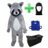 Kostüm Waschbär 5 + Kühlweste "Blue M24" + Tasche "Star" + Hygiene Maske (Hochwertig)