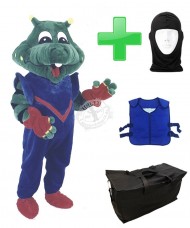 Kostüm Frosch 4 + Kühlweste "Blue M24" + Tasche "Star" + Hygiene Maske (Hochwertig)
