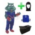 Kostüm Frosch 4 + Kühlweste "Blue M24" + Tasche "Star" + Hygiene Maske (Hochwertig)