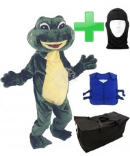Kostüm Frosch 5 + Kühlweste "Blue M24" + Tasche "Star" + Hygiene Maske (Hochwertig)