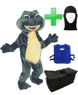 Kostüm Frosch 5 + Kühlweste "Blue M24" + Tasche "Star" + Hygiene Maske (Hochwertig)