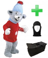 Kostüm Maus 21 + Tasche "Star" + Hygiene Maske (Hochwertig)