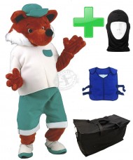 Kostüm Fuchs 7 + Kühlweste "Blue M24" + Tasche "Star" + Hygiene Maske (Hochwertig)
