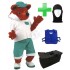 Kostüm Fuchs 7 + Kühlweste "Blue M24" + Tasche "Star" + Hygiene Maske (Hochwertig)