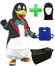 Kostüm Pinguin 9 + Kühlweste "Blue M24" + Tasche "Star" + Hygiene Maske (Hochwertig)