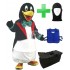 Kostüm Pinguin 1 + Kühlweste "Blue M24" + Tasche "Star" + Hygiene Maske (Hochwertig)