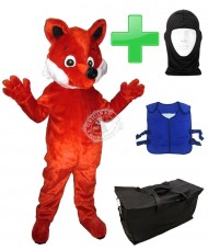 Kostüm Fuchs 8 + Kühlweste "Blue M24" + Tasche "Star" + Hygiene Maske (Hochwertig)