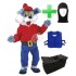 Kostüm Wolf 15 + Kühlweste "Blue M24" + Tasche "Star" + Hygiene Maske (Hochwertig)