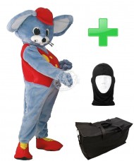 Kostüm Maus 14 + Tasche "Star" + Hygiene Maske (Hochwertig)