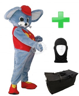 Kostüm Maus 23 + Tasche "Star" + Hygiene Maske (Hochwertig)