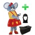 Kostüm Maus 22 + Tasche "Star" + Hygiene Maske (Hochwertig)