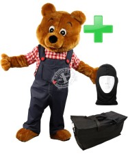 Kostüm Bär 19 + Tasche "Star" + Hygiene Maske (Hochwertig)