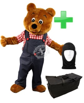 Kostüm Bär 19 + Tasche "Star" + Hygiene Maske (Hochwertig)