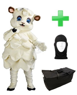 Kostüm Schaf 3 + Tasche "Star" + Hygiene Maske (Hochwertig)