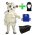 Kostüm Schaf 3 + Kühlweste "Blue M24" + Tasche "Star" + Hygiene Maske (Hochwertig)