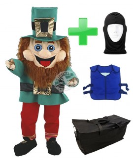 Kostüm St. Patrick's Kobold 1 + Kühlweste "Blue M24" + Tasche "Star" + Hygiene Maske (Hochwertig)