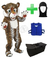 Kostüm Tiger 17 + Kühlweste "Blue M24" + Tasche "Star" + Hygiene Maske (Hochwertig)