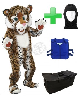 Kostüm Tiger 17 + Kühlweste "Blue M24" + Tasche "Star" + Hygiene Maske (Hochwertig)