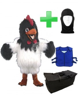 Kostüm Hahn / Huhn 7 + Kühlweste "Blue M24" + Tasche "Star" + Hygiene Maske (Hochwertig)